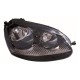 Volkswagen Golf 2003-2009 Black Inner Halogen Head Lamp Unit Driver Side